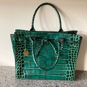 Dooney & Bourke EUC Made in Italy Green Croco Tote